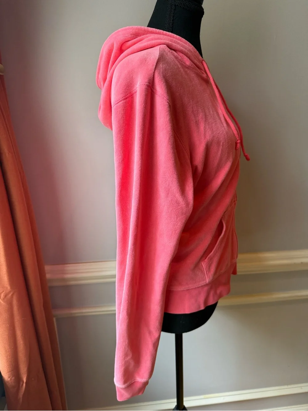 Vintage Lilly Pulitzer Pink Terry Cloth Zip Hoodie Palm Tree Logo Size M - Picture 6 of 11
